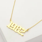 Gold Dipped 1982 Birth Year Plate Pendant Necklace