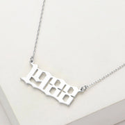 White Gold Dipped 1988 Birth Year Plate Pendant Necklace