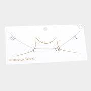 White Gold Dipped GIGI Metal Message Pendant Necklace