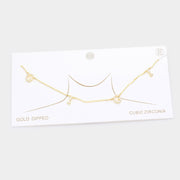 Gold Dipped CZ GIGI Message Pendant Necklace