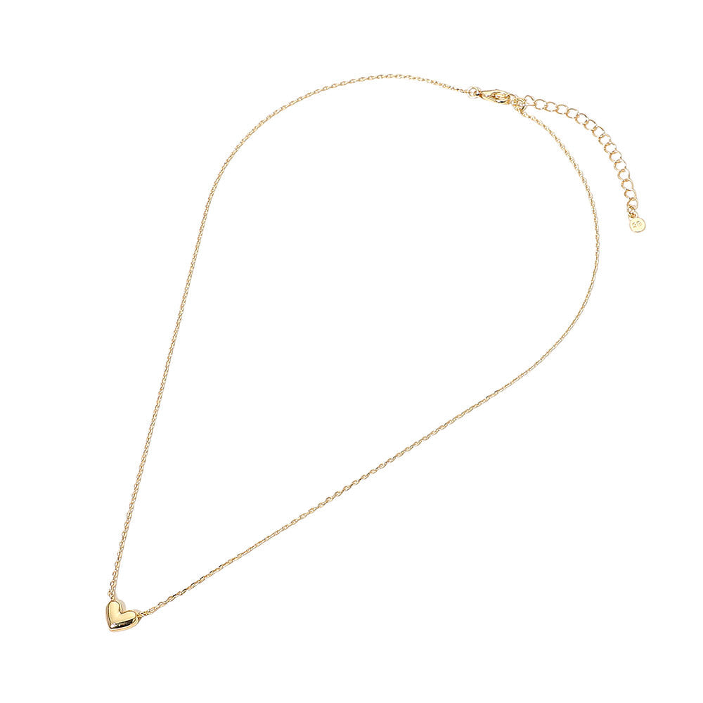 SECRET BOX_14K Gold Dipped Heart Pendant Necklace