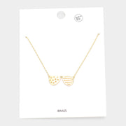 Brass Metal Sunglasses Pendant Necklace