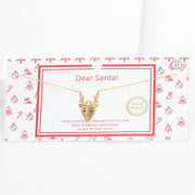 Gold Dipped CZ Rudolph Pendant Necklace