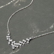 Brass Metal Rhinestone Pendant Necklace