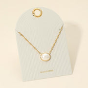 18K Gold Dipped Oval Pearl Pendant