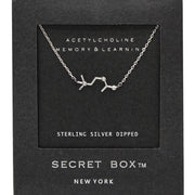 SECRET BOX_Sterling Silver Dipped Acetylcholine Hormone Molecule Necklace