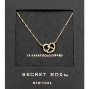 SECRET BOX_14K Gold Dipped Pretzel Pendant Necklace