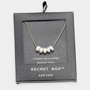 Secret Box _ 14k Gold Dipped Genuine Pearl Necklace