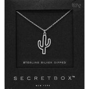 SECRET BOX_Sterling Silver Dipped Cactus Pendant Necklace