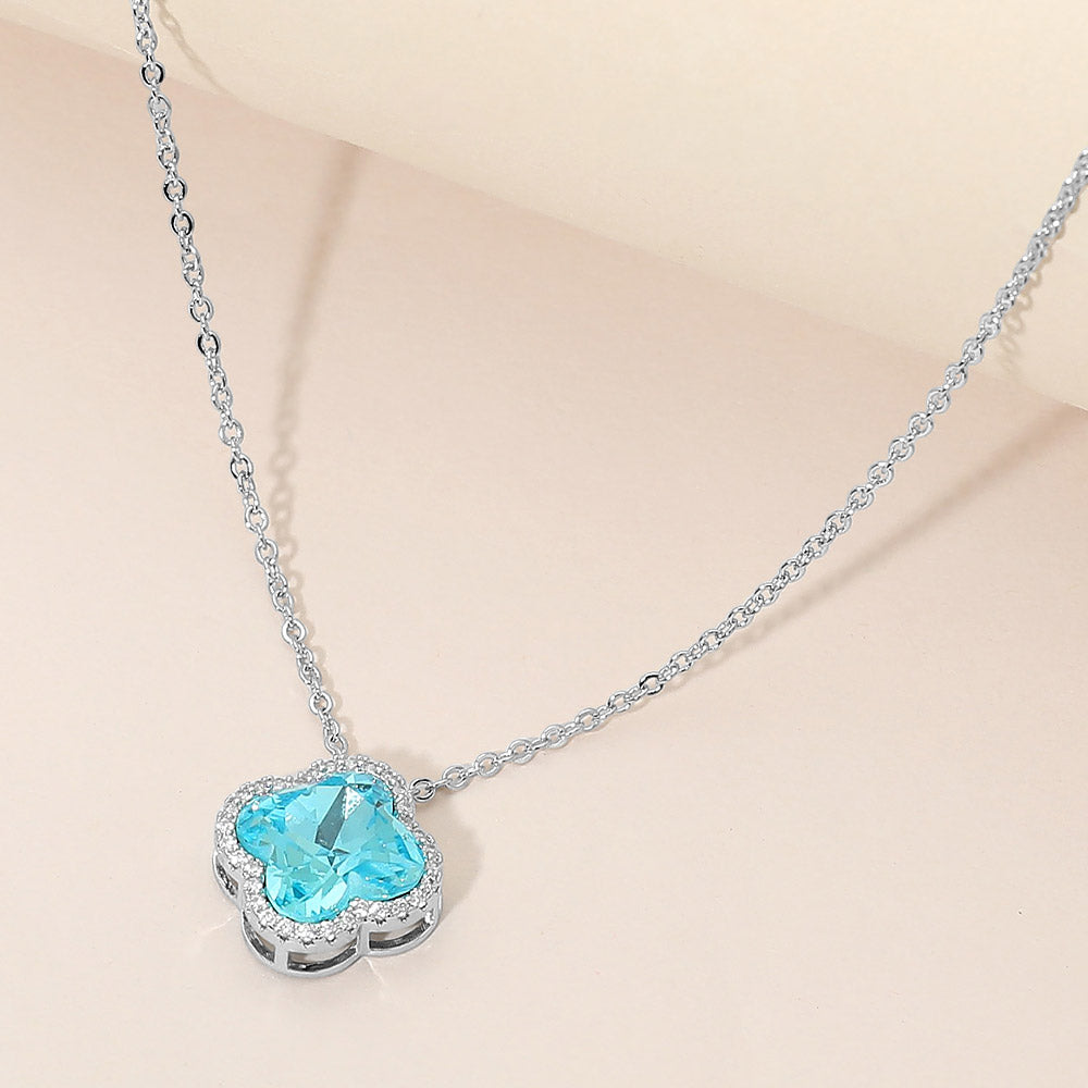 CZ Quatrefoil Pendant Necklace