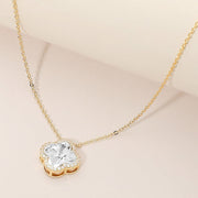 CZ Quatrefoil Pendant Necklace
