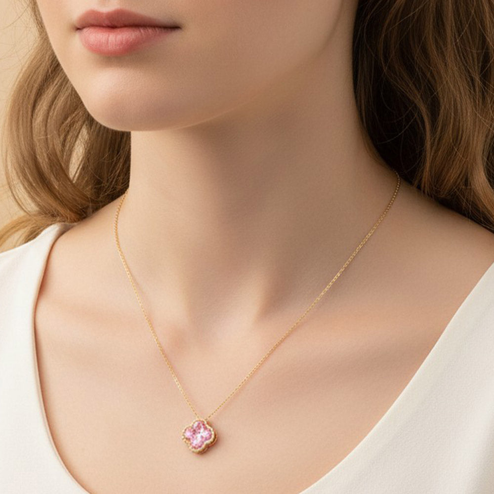 CZ Quatrefoil Pendant Necklace