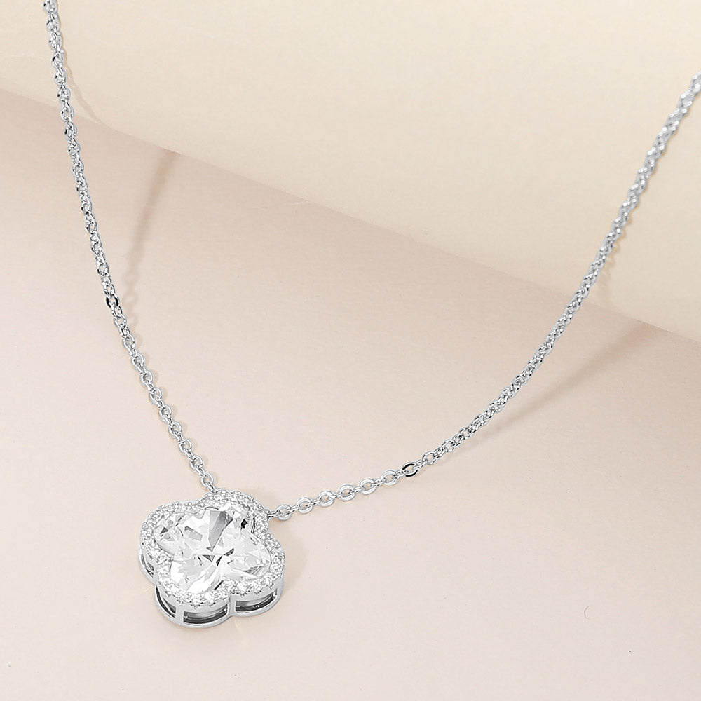 CZ Quatrefoil Pendant Necklace