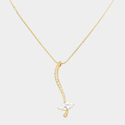 Marquise Crystal Pointed Abstract Bar Pendant Necklace
