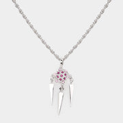 Crystal Embellished Triple Spike Pendant Necklace