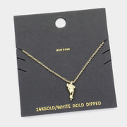 Gold Dipped Metal Foot Pendant Necklace