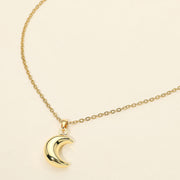 Stainless Steel Crescent Moon Pendant Necklace