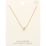-F- Gold Dipped Initial Monogram Metal Pendant Necklace