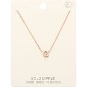 -G- Gold Dipped Initial Monogram Metal Pendant Necklace