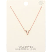-V- Gold Dipped Initial Monogram Metal Pendant Necklace