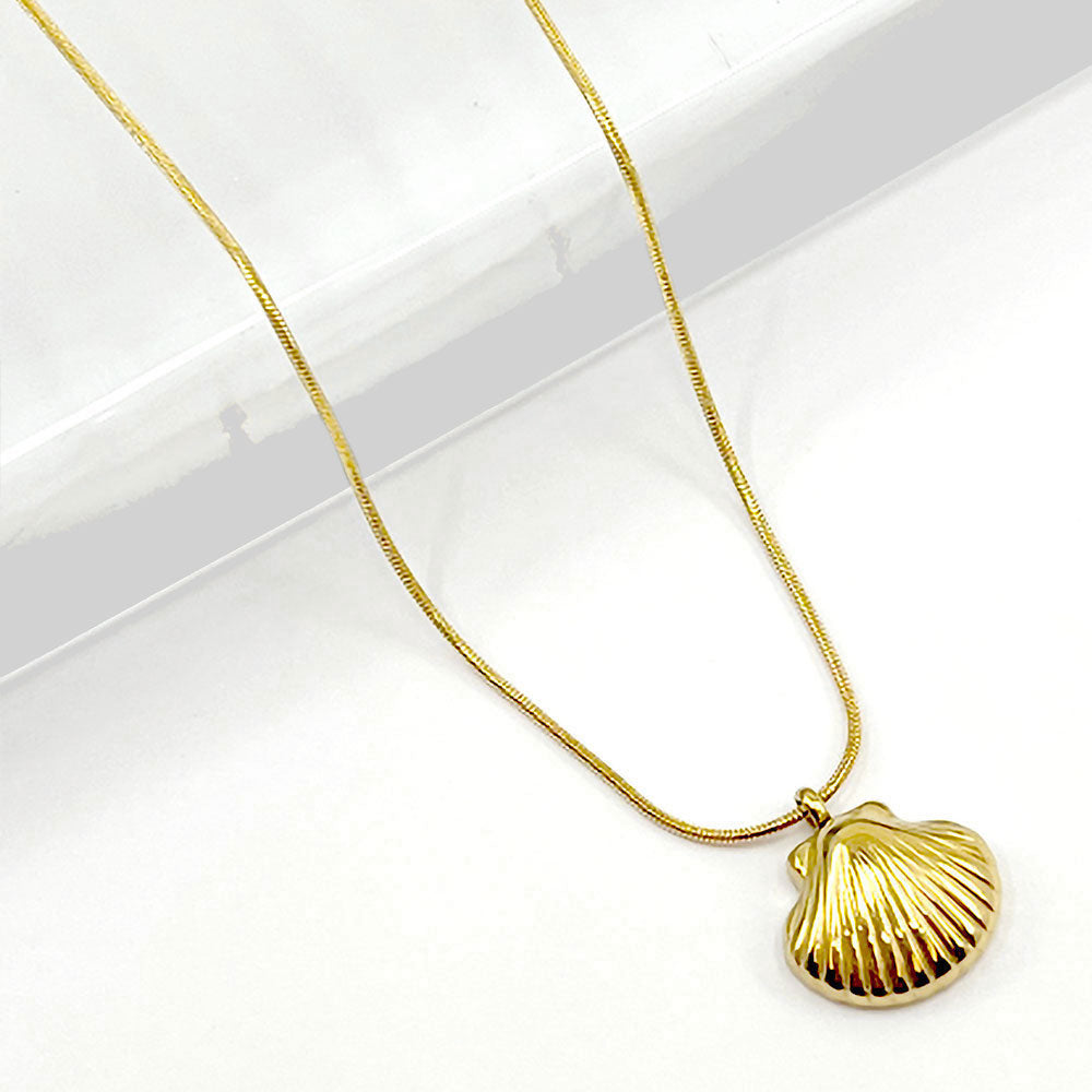 Stainless Steel Seashell Pendant Necklace
