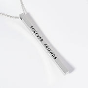FOREVER FRIENDS Brass Metal Bar Pendant Necklace
