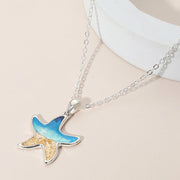 Enamel Starfish Pendant Necklace