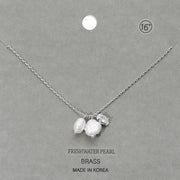 Freshwater Pearl Stone Cluster Charm Pendant Necklace