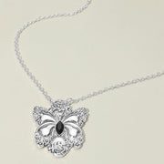 Marquise Stone Accent Antique Metal Butterfly Pendant Necklace