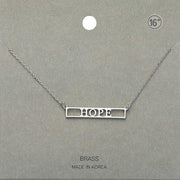 HOPE Brass Metal Pendant Necklace