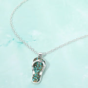 Crushed Pebble Flip Flop Pendant Necklace
