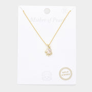 Gold Dipped Mother of Pearl Hand Pendant Necklace