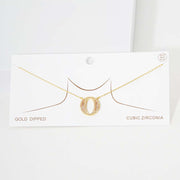 -O- CZ Initial Monogram Pendant Necklace