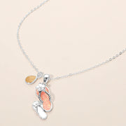 Teardrop Flip Flop Charm Pendant Necklace
