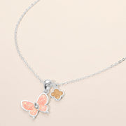 Quatrefoil Butterfly Charm Pendant Necklace