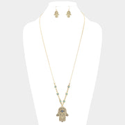 Evil Eye Hamsa Hand Pendant Necklace