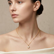 18K Gold Filled Minimalist Pearl Pendant Necklace