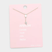 Rhinestone Arrow Pendant Necklace