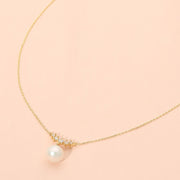 18K Gold Dipped Dainty Freshwater Pearl Pendant Necklace