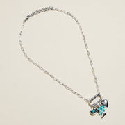Western Cowboy Hat Boot Bow Heart Charm Pendant Necklace