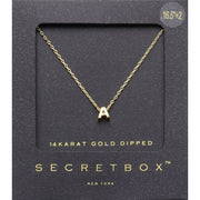 -A- SECRET BOX_14K Gold Dipped Initial Monogram Pendant Necklace