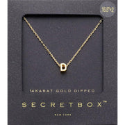 -D- SECRET BOX_14K Gold Dipped Initial Monogram Pendant Necklace