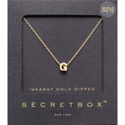 -G- SECRET BOX_14K Gold Dipped Initial Monogram Pendant Necklace