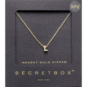 -L- SECRET BOX_14K Gold Dipped Initial Monogram Pendant Necklace
