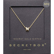 -N- SECRET BOX_14K Gold Dipped Initial Monogram Pendant Necklace