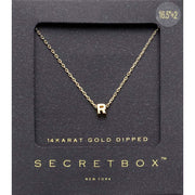 -R- SECRET BOX_14K Gold Dipped Initial Monogram Pendant Necklace