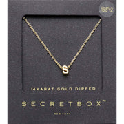 -S- SECRET BOX_14K Gold Dipped Initial Monogram Pendant Necklace