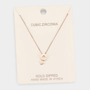Gold Dipped Cubic Zirconia Female Astrological Sign Pendant Necklace