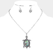 Abalone Turtle Pendant Necklace