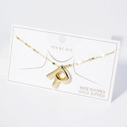 -R- Gold Dipped Metal Bubble Initial Monogram Pendant Necklace